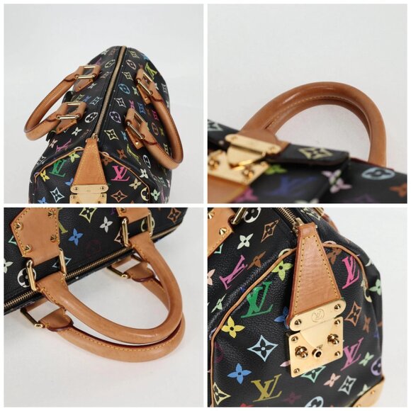 LOUIS VUITTON Monogram Multicolor Speedy 30 Hand Bag Black M92642 Auth yk18882V - Picture 16 of 16